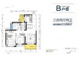 保利天禧_3室2厅2卫 建面109平米