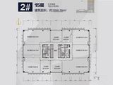 济南恒大财富中心_2#楼15层户型图 建面1898平米