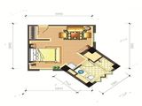 新洲国际大酒店·心寓_1室1厅1卫 建面30平米