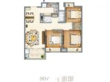 新城西岸公园_3室2厅1卫 建面90平米