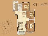 亚新美好城邦_3室2厅1卫 建面117平米