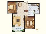 恒翔金水苑_2室2厅2卫 建面91平米
