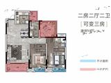宝能国际会展城_2室2厅2卫 建面114平米