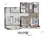 上湾璟园_3室2厅2卫 建面105平米