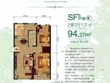 紫光北郡森邻里_2室2厅1卫 建面94平米