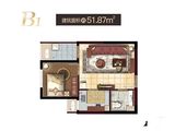 康桥溪公馆_1室1厅1卫 建面51平米