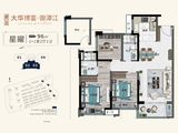 大华博富御潭江_3室2厅2卫 建面96平米