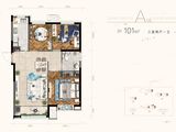 绿地空港西斯莱公馆_3室2厅1卫 建面101平米