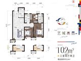 首开国风尚城_3室2厅2卫 建面102平米