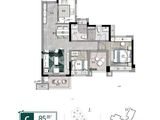 金地公园名著_2室2厅2卫 建面85平米