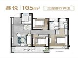 中楠悦府_3室2厅2卫 建面105平米