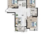 新投玉兰花园_3室2厅1卫 建面129平米